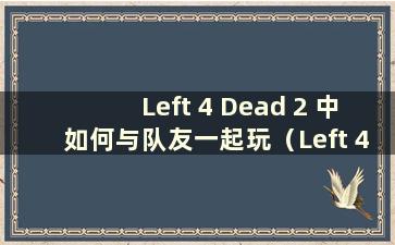 Left 4 Dead 2 中如何与队友一起玩（Left 4 Dead 2 中如何与好友配对）